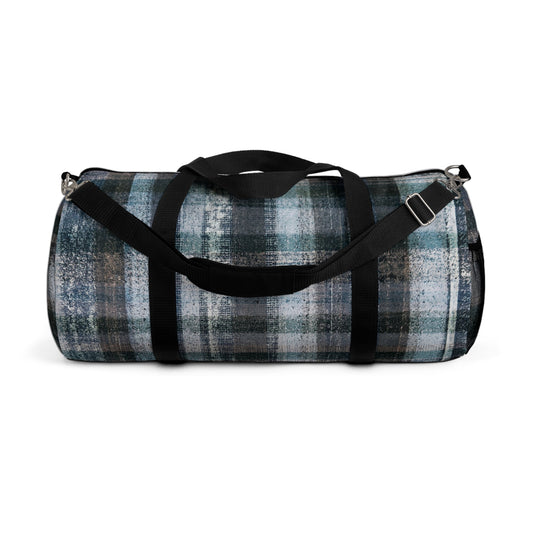 The Durable Duffle Bag - Rustic Plaid, Aquamarine