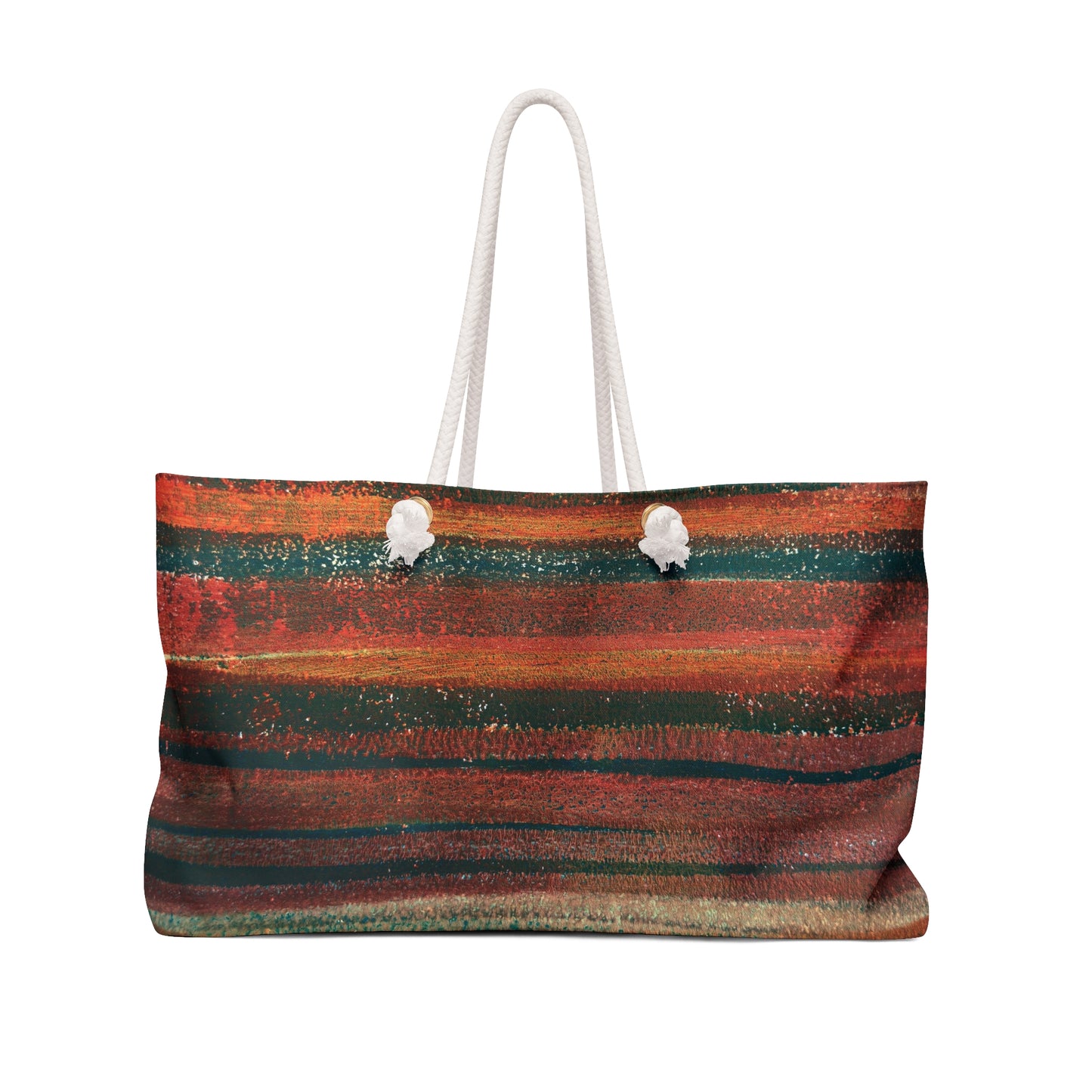 The Weekender Bag - Rustic Stripe, Tiger Lily