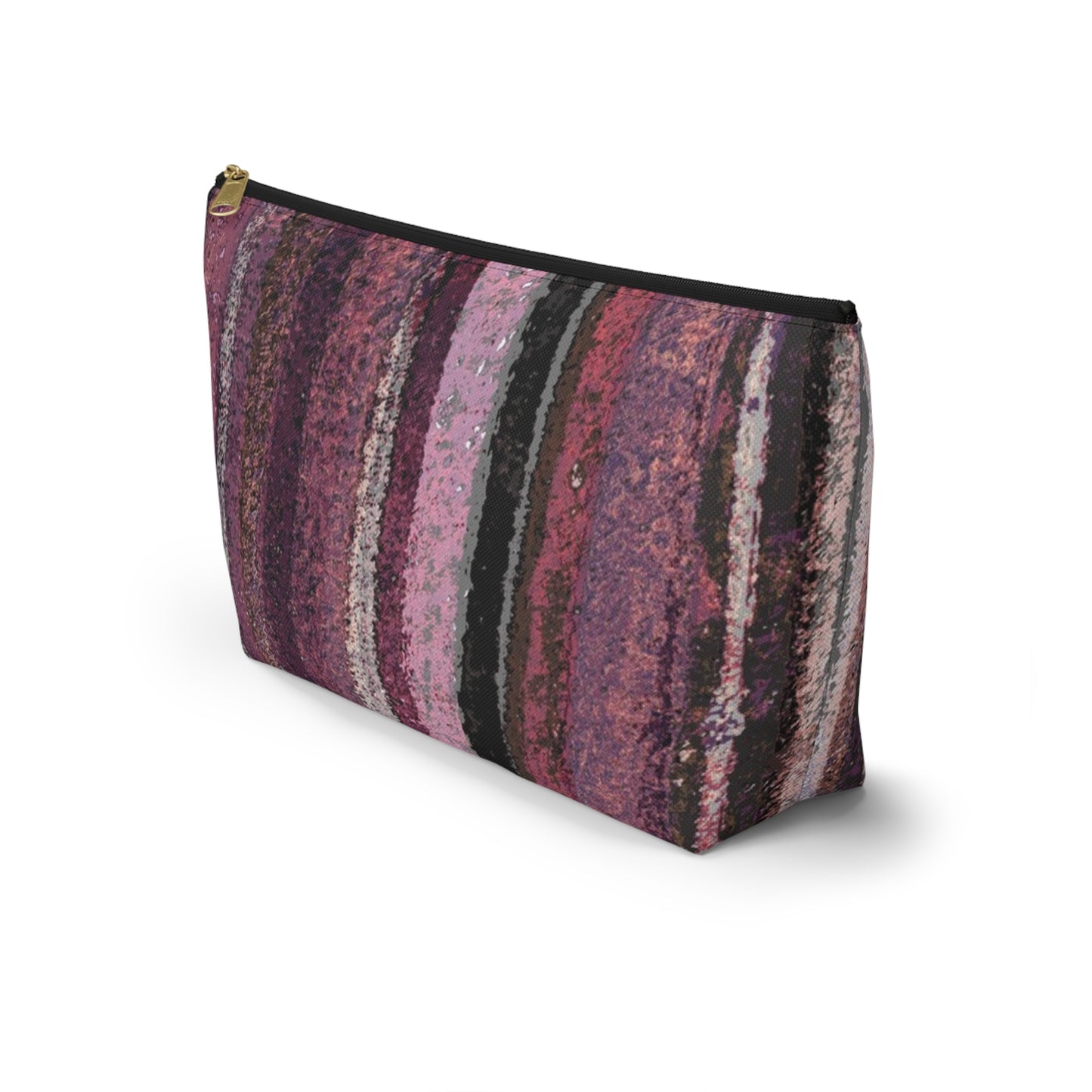 The Accessory Pouch - Rustic Stripe, Blackberry