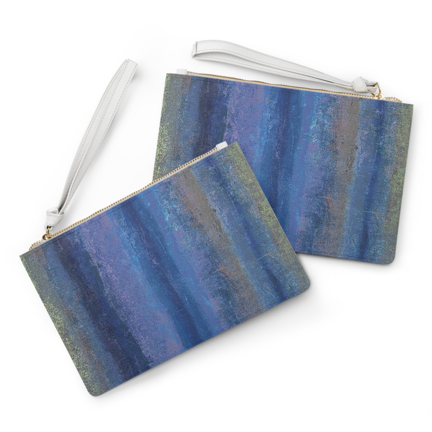 The Vegan Leather Clutch - Rustic Stripe, Lakeshore