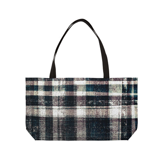 The Weekender Bag - Rustic Plaid, Ink