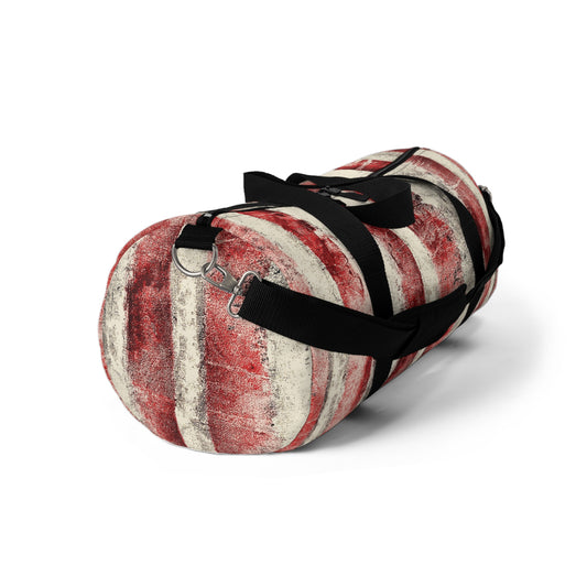 The Duffle Bag - Rustic Stripe, Sangria
