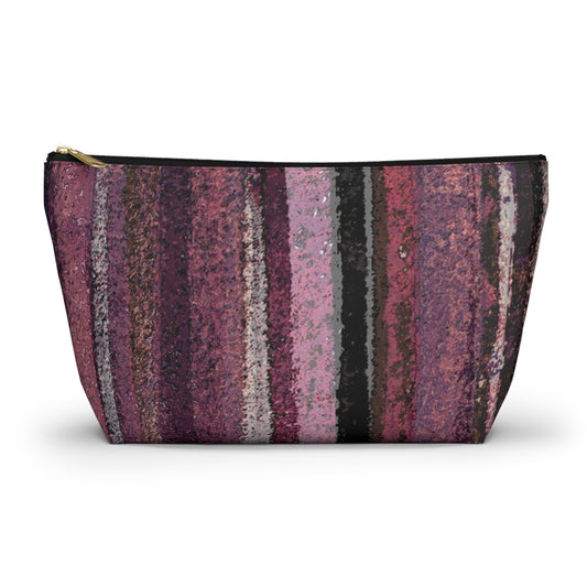 The Accessory Pouch - Rustic Stripe, Blackberry