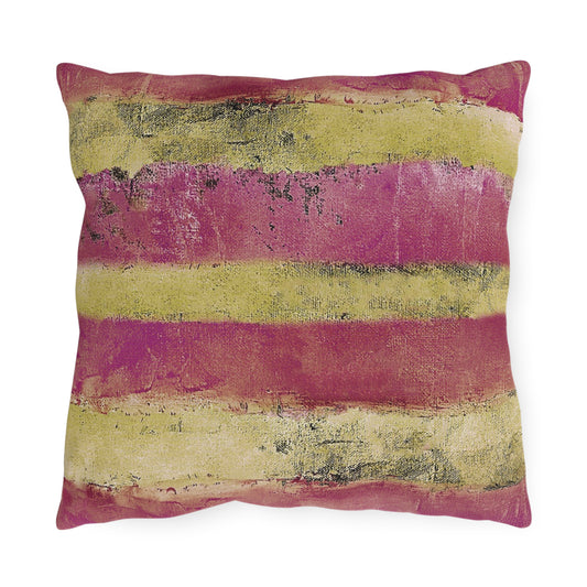The Outdoor Pillow - Rustic Stripe, Cherry Blossom