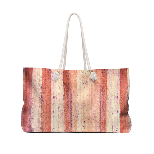 The Weekender Bag - Rustic Stripe, Pomelo