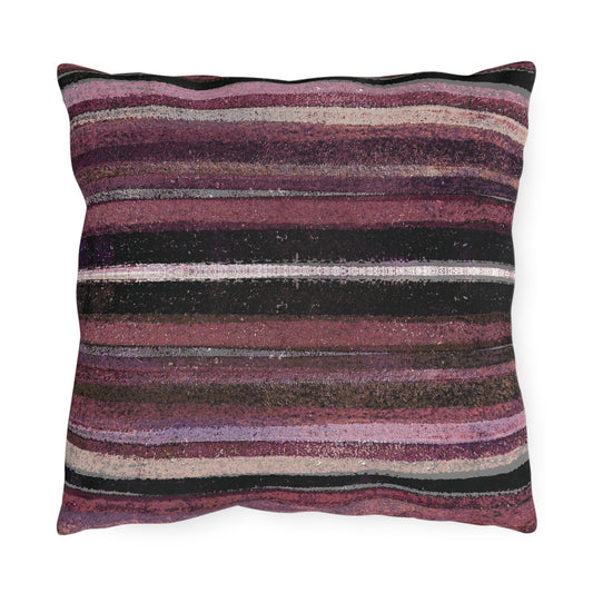 The Outdoor Pillow - Rustic Stripe, Blackberry