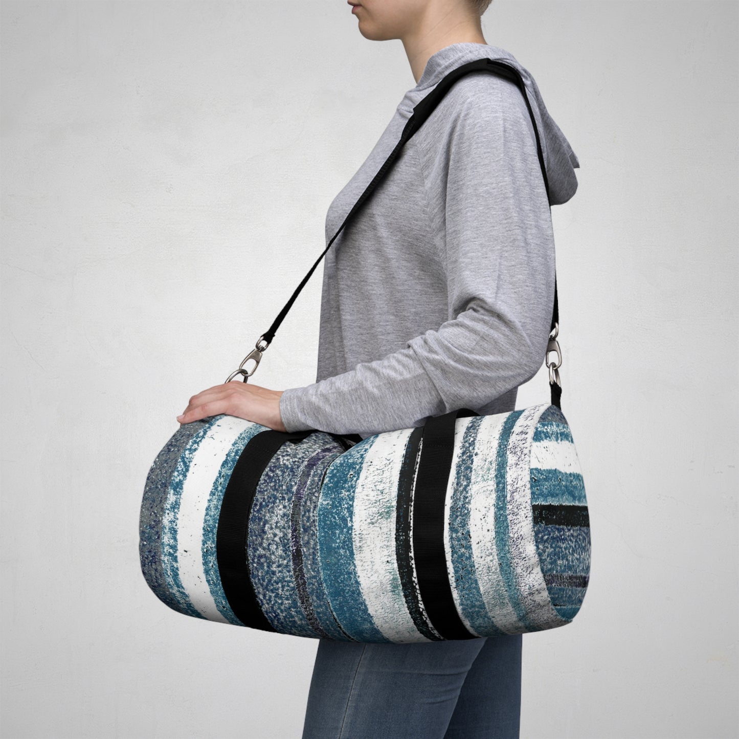 The Durable Duffle Bag - Rustic Stripe, Marina