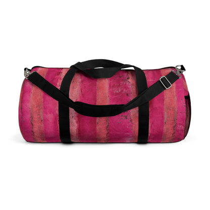 The Duffle Bag - Rustic Stripe, Very Berry