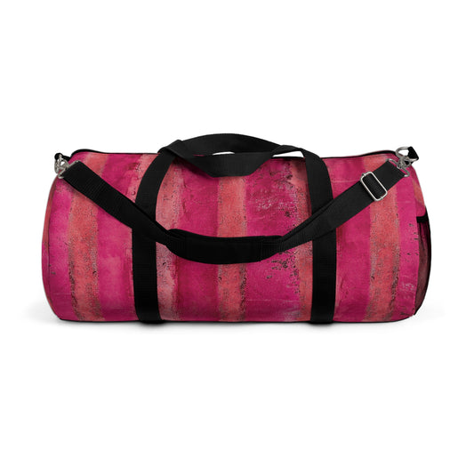 The Duffle Bag - Rustic Stripe, Very Berry