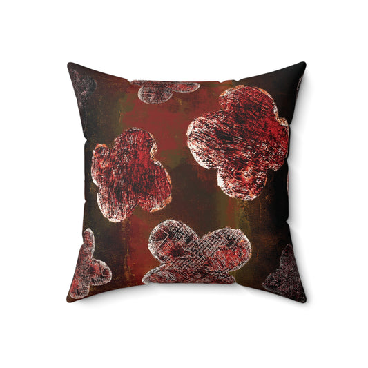The Faux Suede Pillow - Bloom, Persimmon