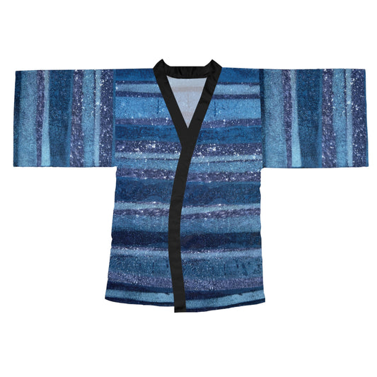 The Chroma Kimono - Rustic Stripe, Sapphire