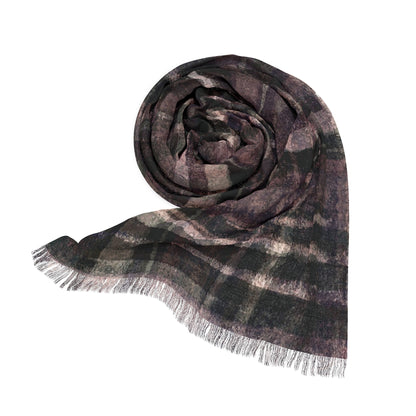 The Studio Scarf - Rustic Plaid, Mulberry