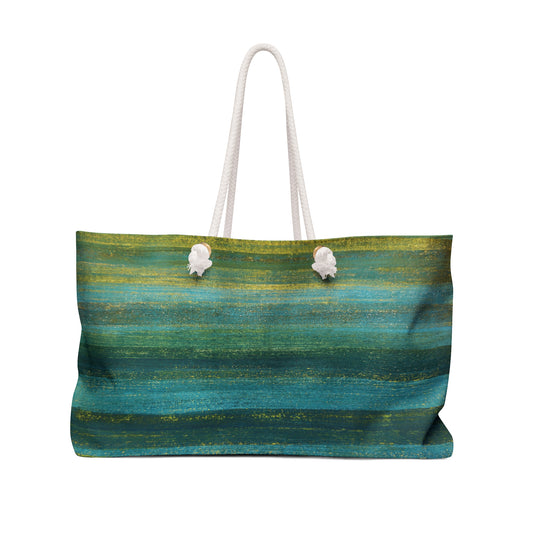 The Weekender Bag - Rustic Stripe, Algae