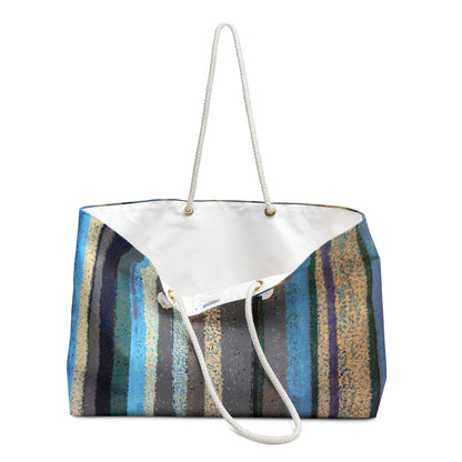 The Weekender Bag, Rustic Stripe - Blue Lake