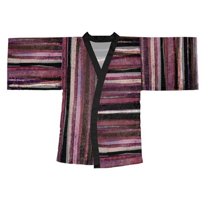 The Chroma Kimono - Rustic Stripe, Blackberry