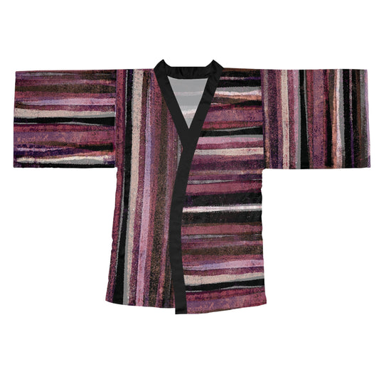 The Chroma Kimono - Rustic Stripe, Blackberry
