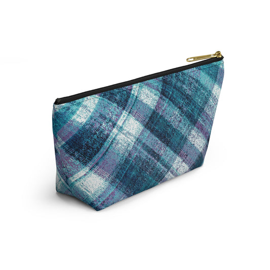 The Accessory Pouch - Rustic Plaid, Hyacinth