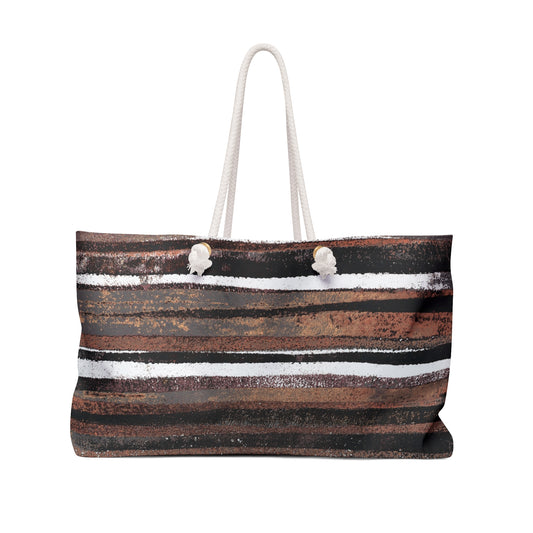 The Weekender Bag - Rustic Stripe, Copper Hills