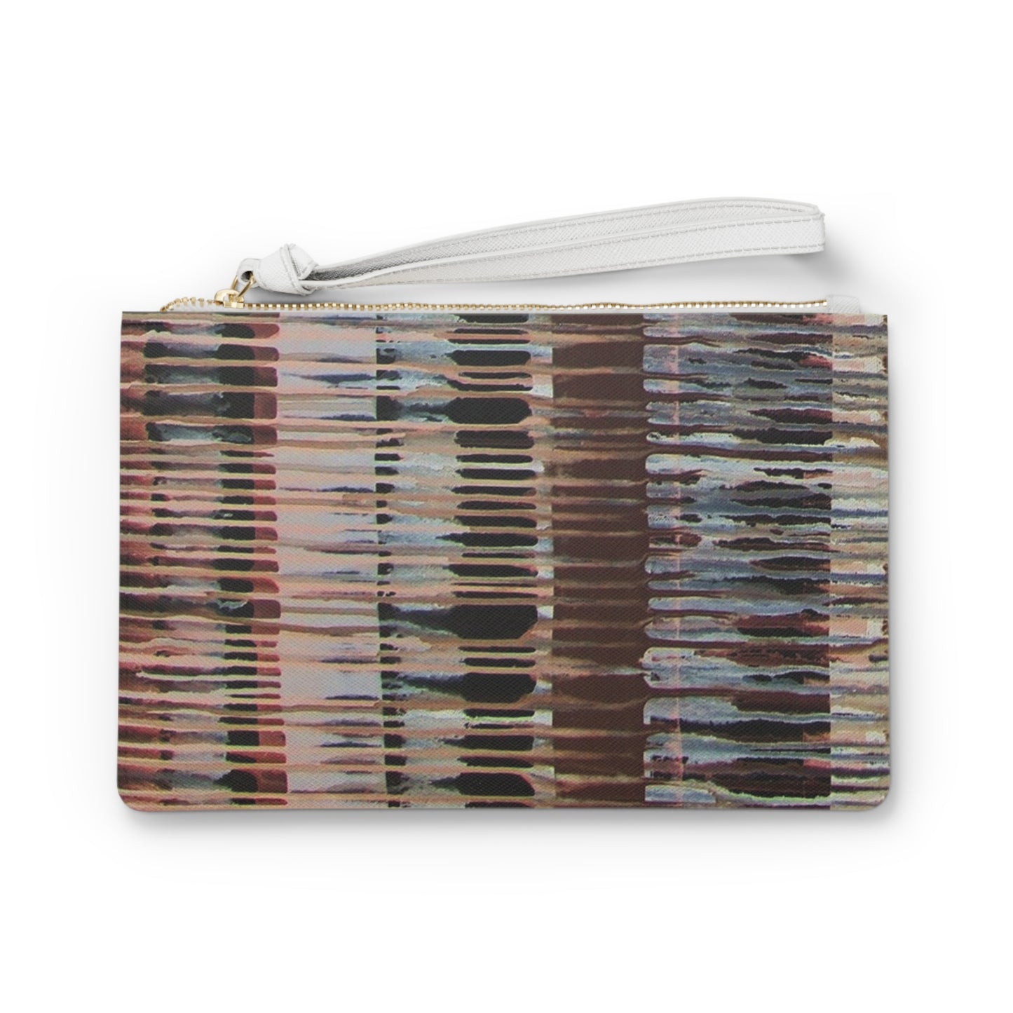 The Vegan Leather Clutch - Color Drift, Sepia Sky