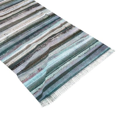 The Studio Scarf - Rustic Stripe, Morning Frost