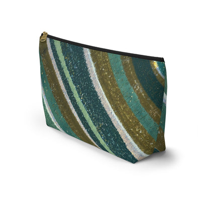 The Accessory Pouch - Rustic Stripe, Jade