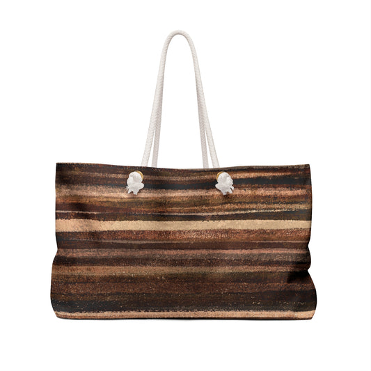 Weekender Bag - Rustic Stripe, Sepia