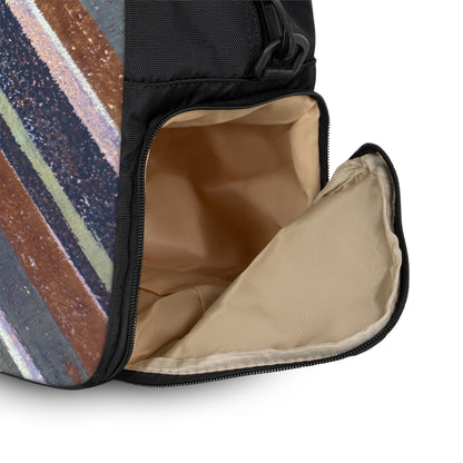 The Gym Bag - Rustic Stripe, Rust and Steel