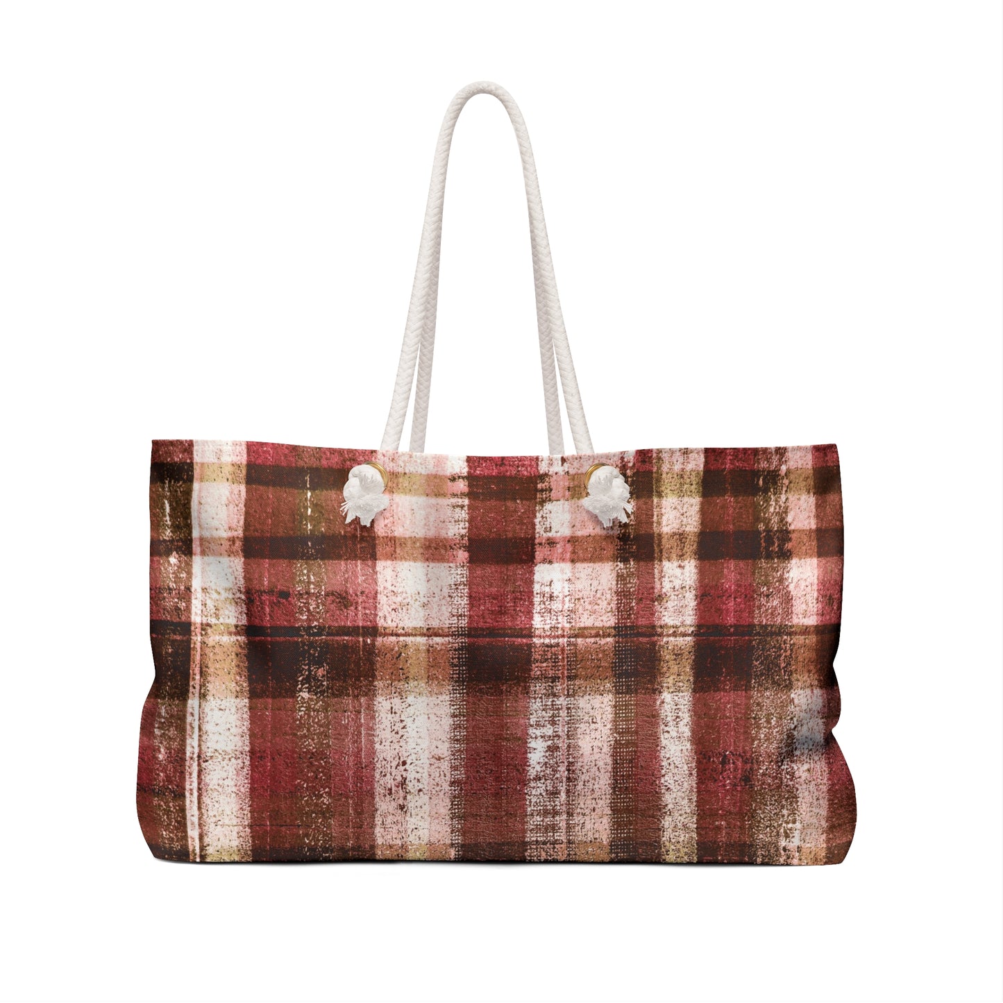 The Weekender Bag - Rustic Plaid, Tomato