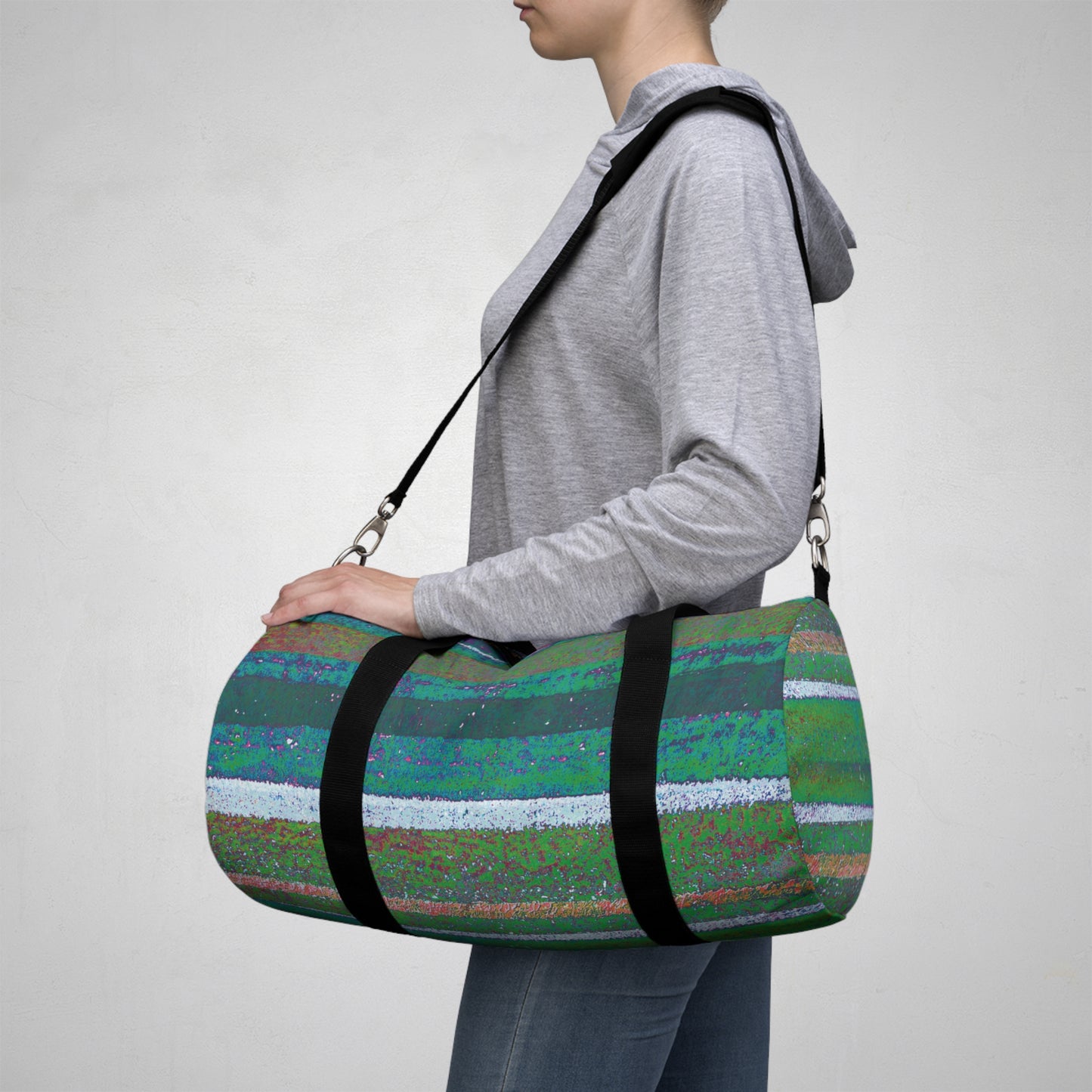 The Durable Duffle Bag - Rustic Stripe, Spirulina