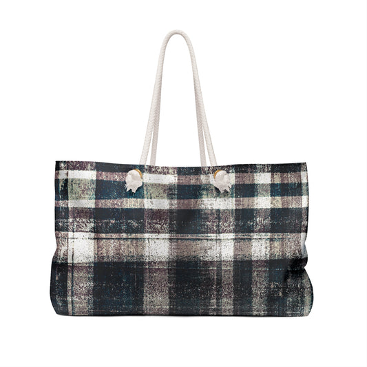 The Weekender Bag - Rustic Plaid, Ink