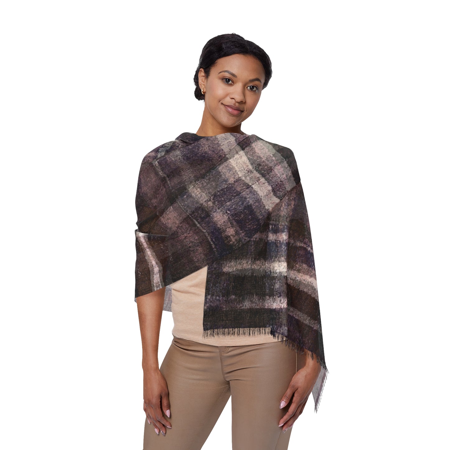 The Studio Scarf - Rustic Plaid, Mulberry
