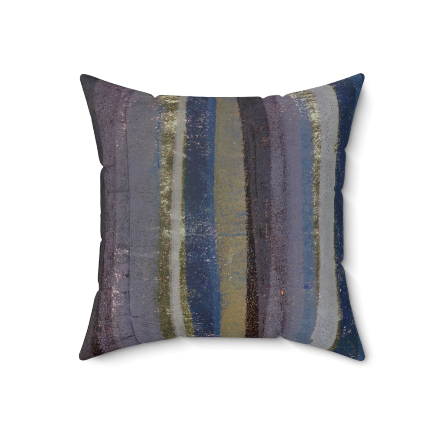 The Faux Suede Pillow - Rustic Stripe, Purple Mountains