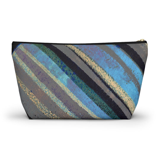 The Accessory Pouch - Rustic Stripe, Blue Lake
