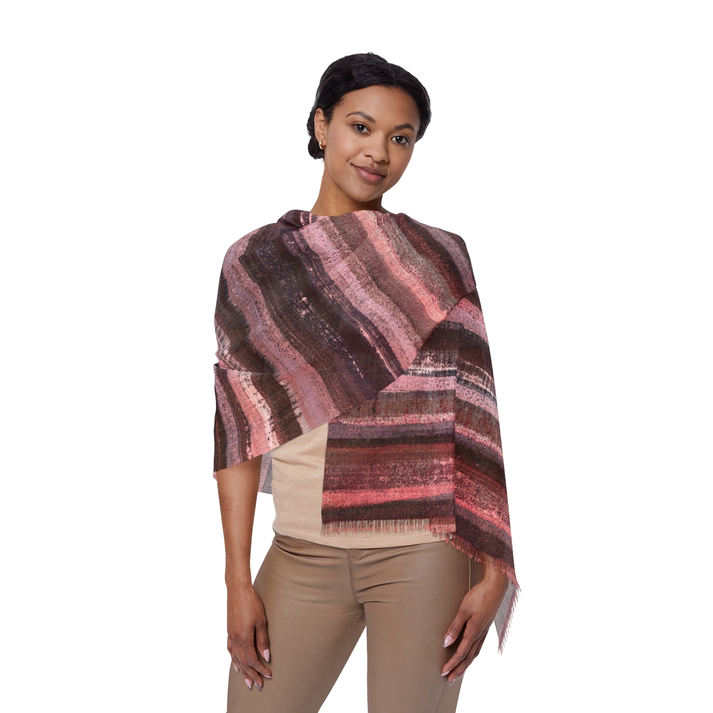 The Studio Scarf - Rustic Stripe, Red Red Wine