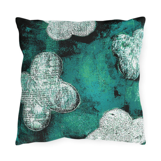 The Outdoor Pillow - Bloom, Aquamarine