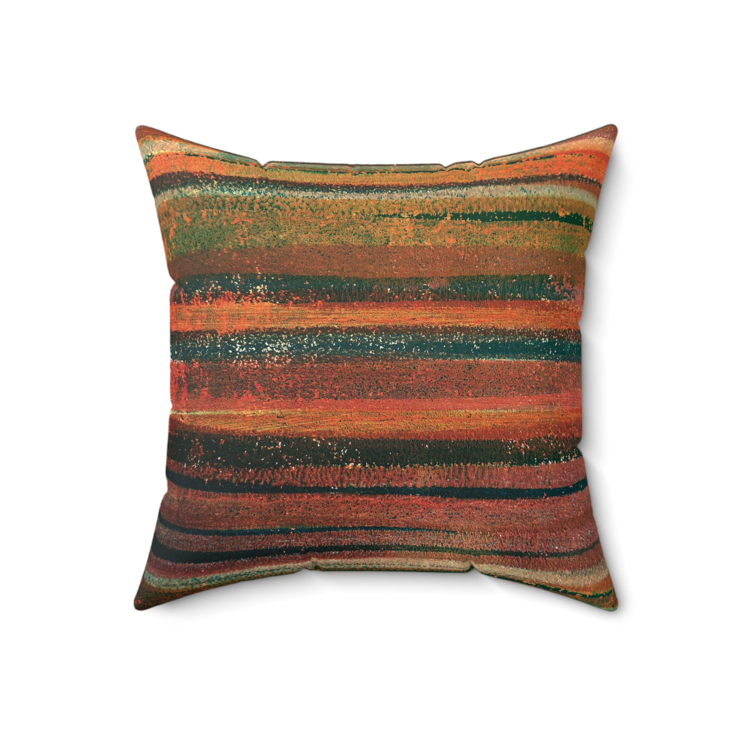 The Faux Suede Pillow - Rustic Stripe, Pumpkin Patch