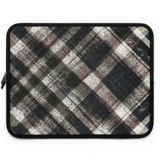 The Laptop Sleeve - Rustic Plaid, Ink