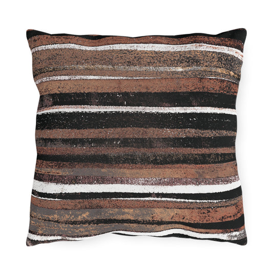 The Outdoor Pillow - Rustic Stripe, Copper Hills