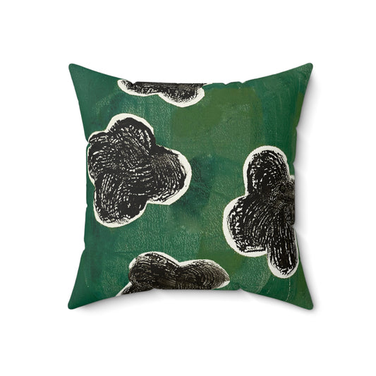 The Faux Suede Pillow - Bloom, Grass
