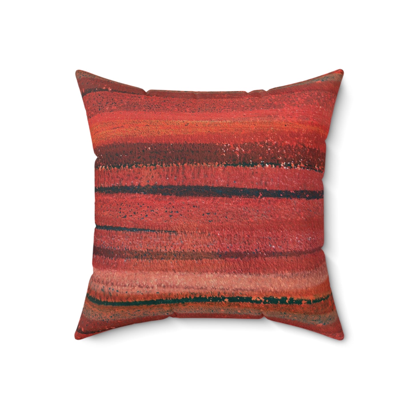 The Faux Suede Pillow - Rustic Stripe, Desert Sunset