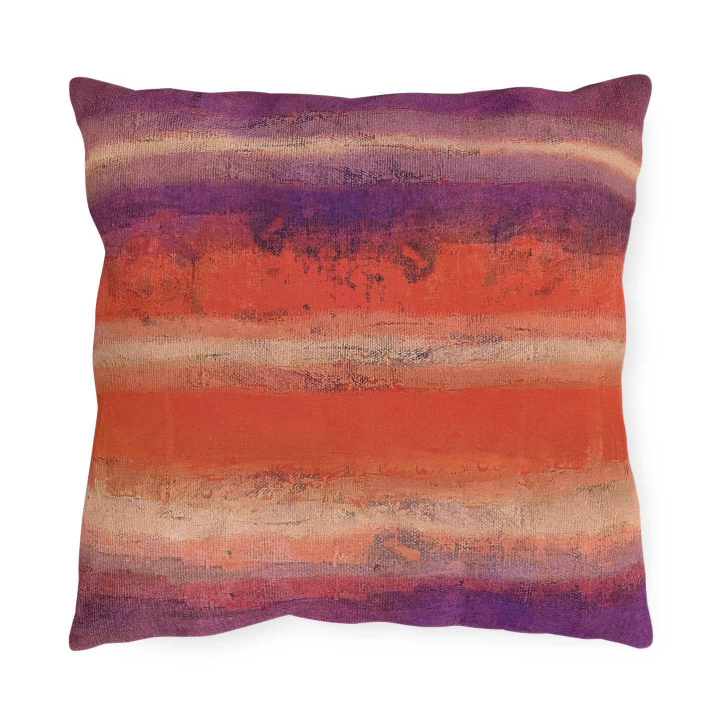 The Outdoor Pillow - Rustic Stripe, Poppy