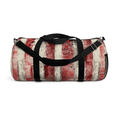 The Durable Duffle Bag - Rustic Stripe, Sangria