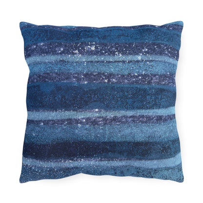 The Outdoor Pillow - Rustic Stripe, Sapphire