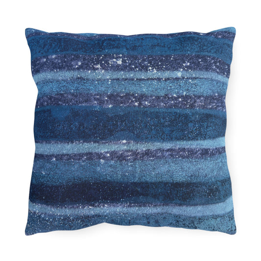 The Outdoor Pillow - Rustic Stripe, Sapphire