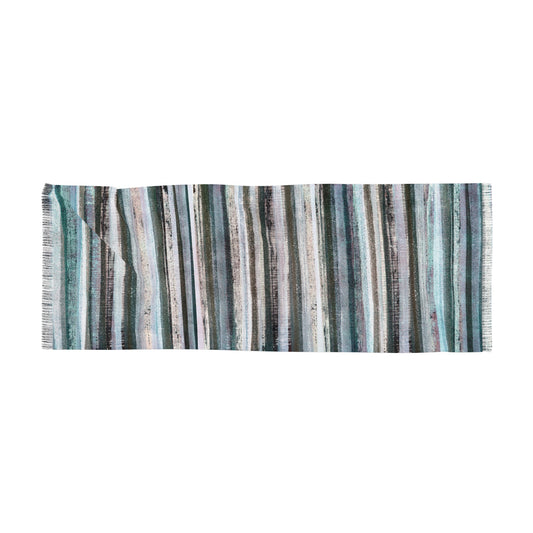 The Studio Scarf - Rustic Stripe, Morning Frost