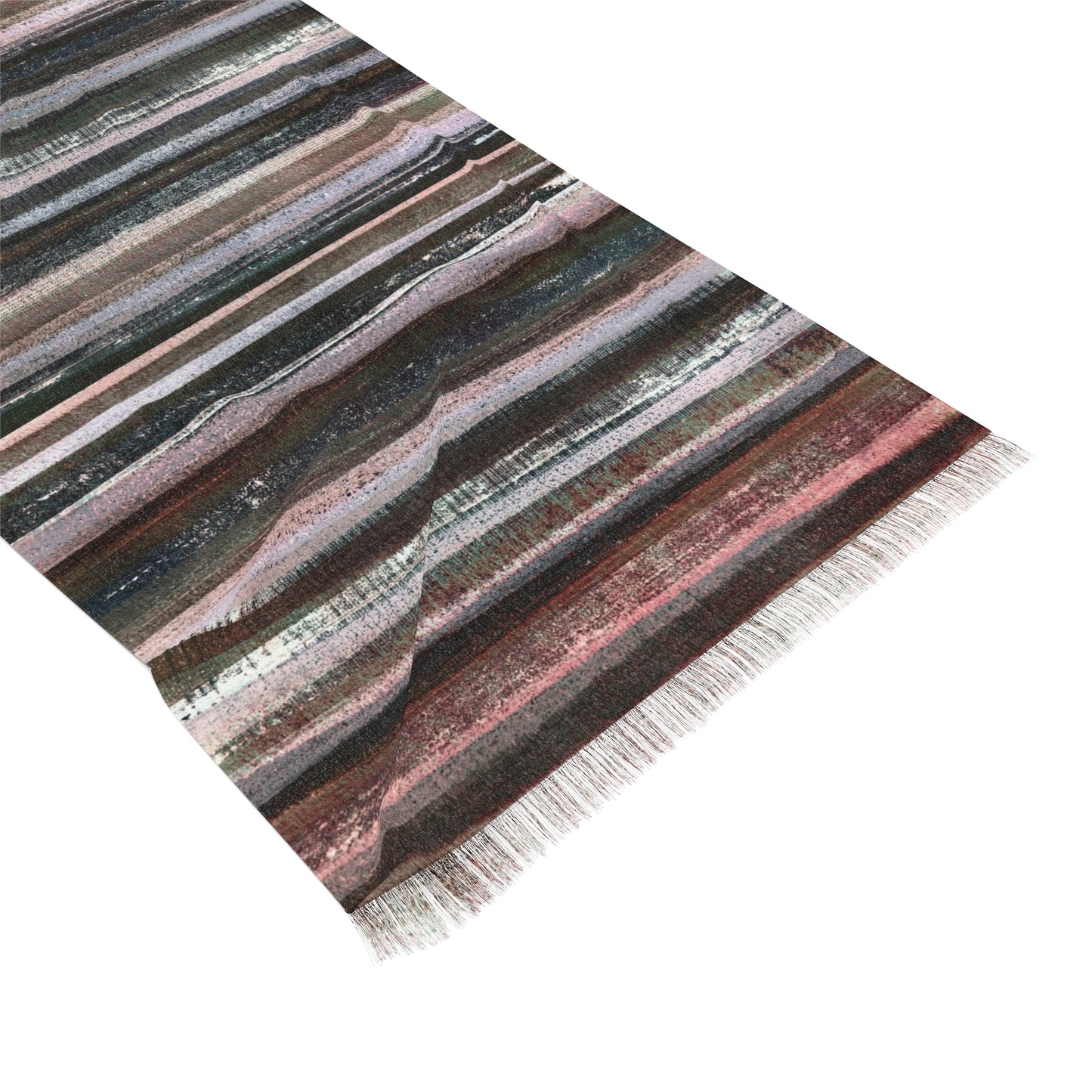 The Studio Scarf - Rustic Stripe, Evening Forest