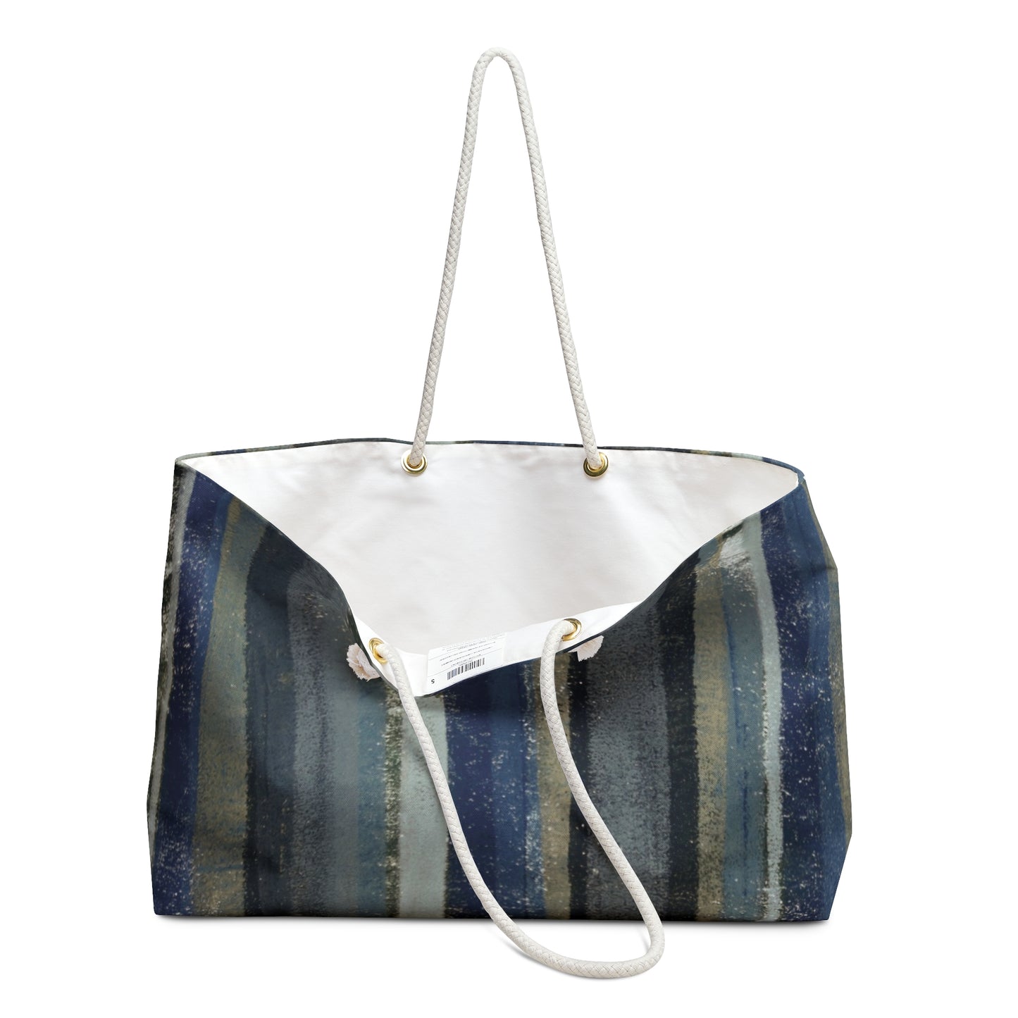 The Weekender Bag, Rustic Stripe - Blue Hill