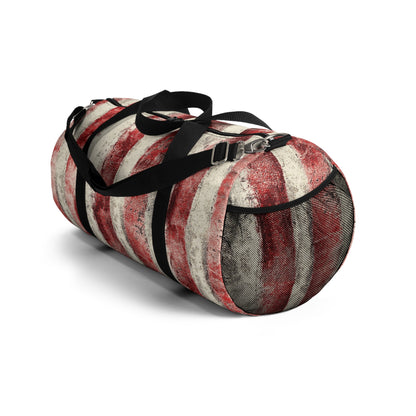 The Duffle Bag - Rustic Stripe, Sangria