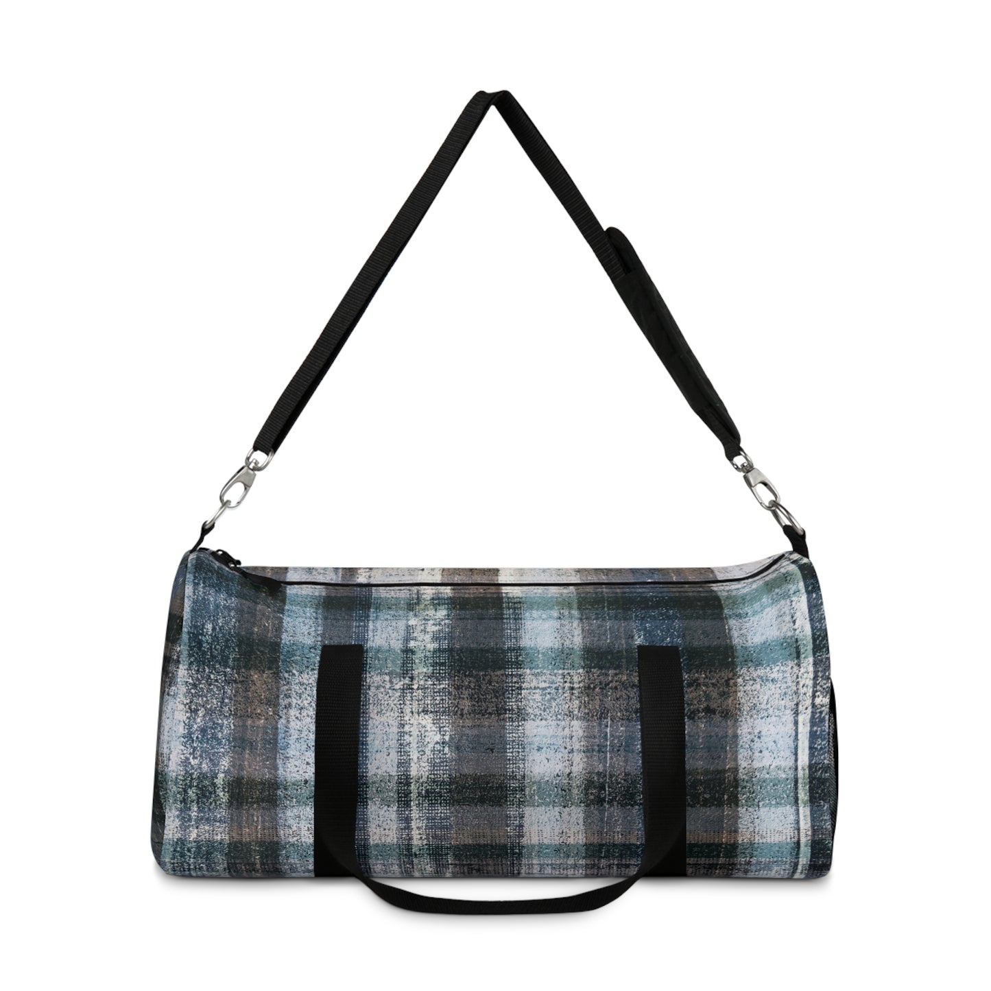 The Durable Duffle Bag - Rustic Plaid, Aquamarine