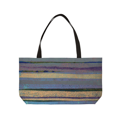 The Weekender  Bag - Rustic Stripe, Blue Lake